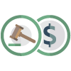 gavel with currency