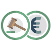 gavel with currency