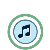 Music note in a circle